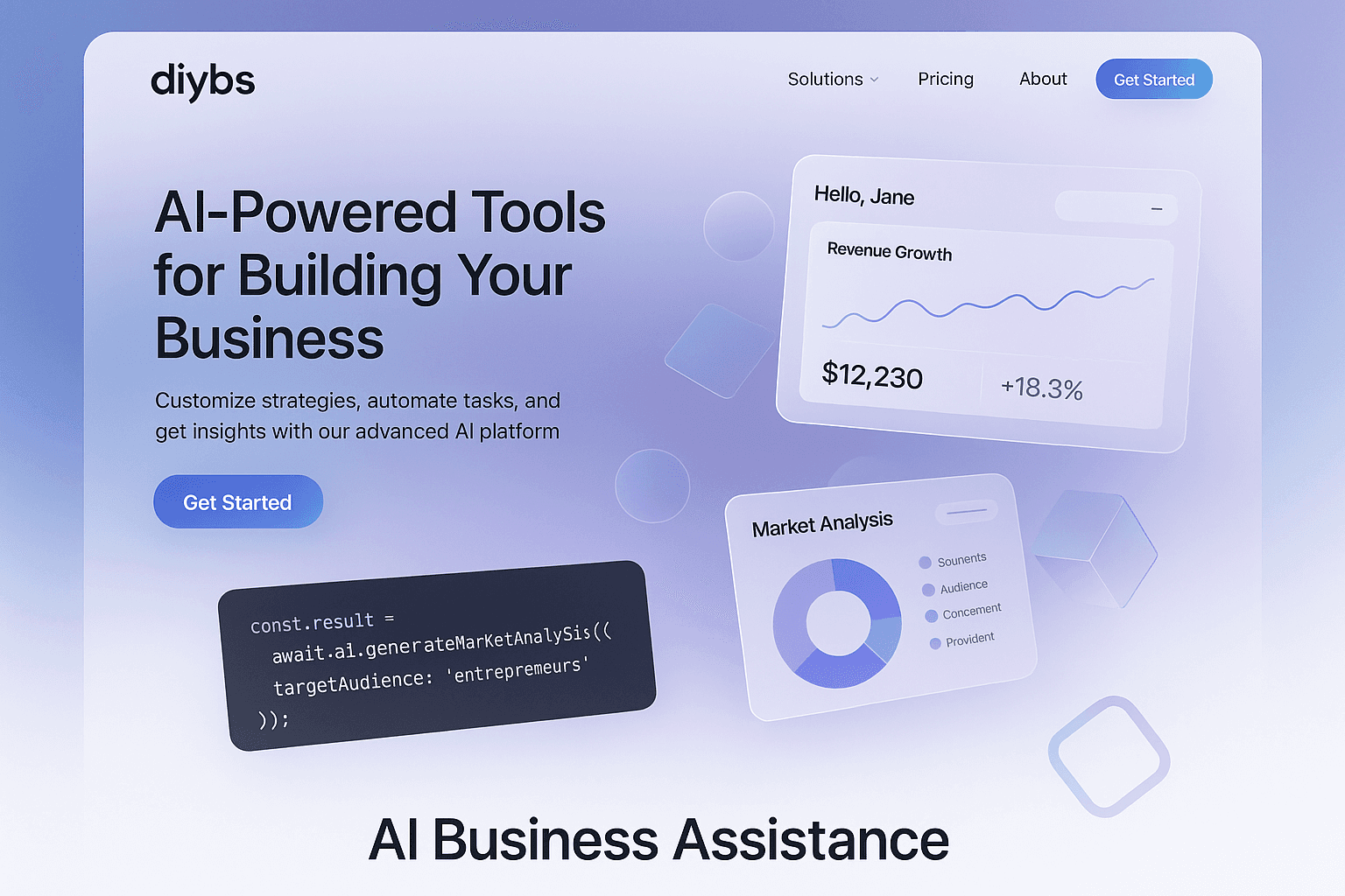 diybs.ai website mockup