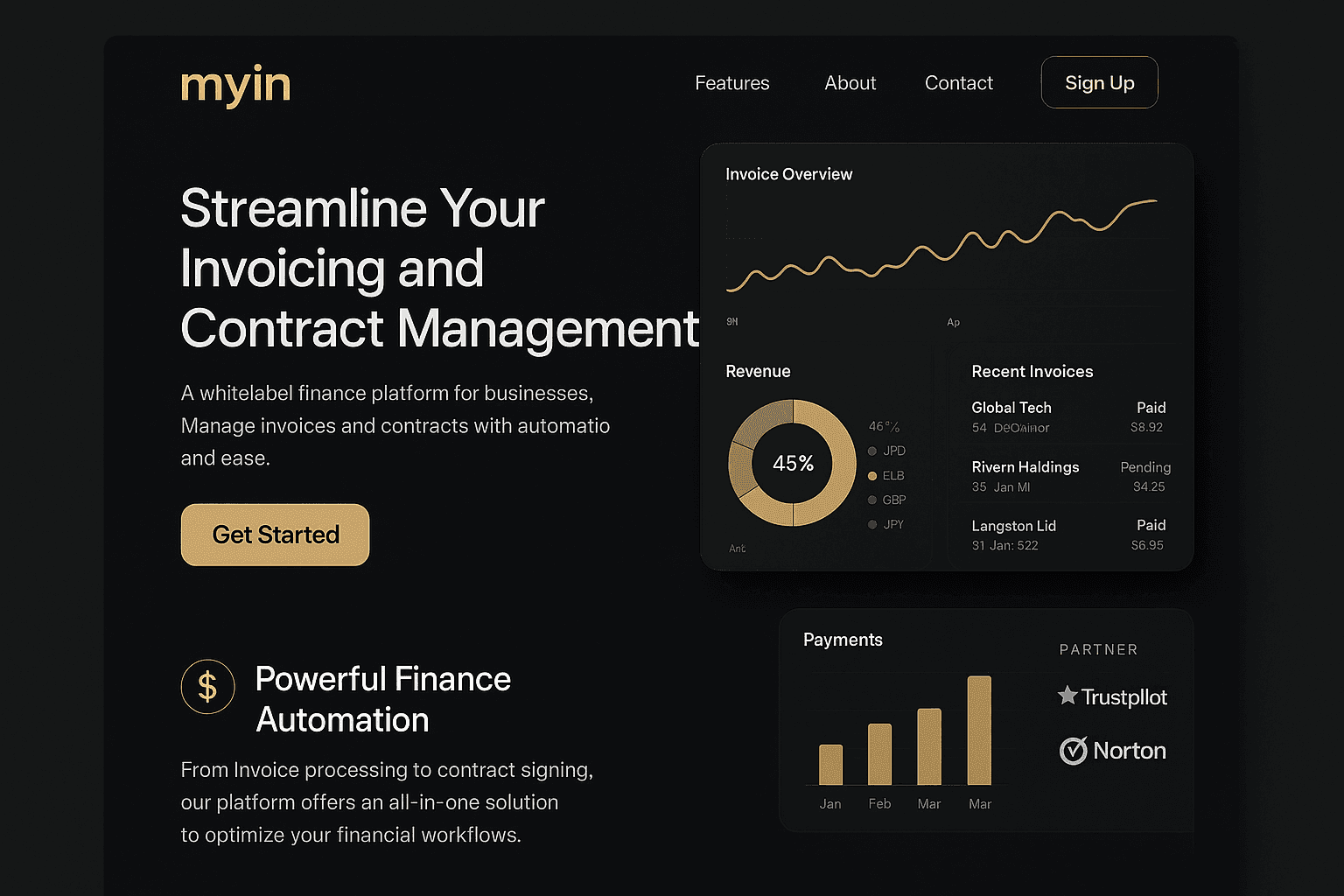 myin.vc website mockup